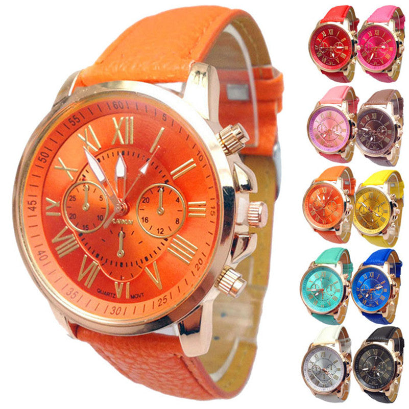 Leather Quartz Wrist Watch