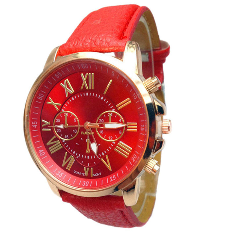 Leather Quartz Wrist Watch