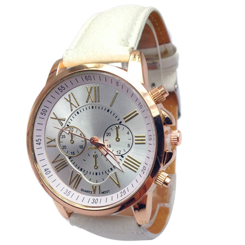 Leather Quartz Wrist Watch