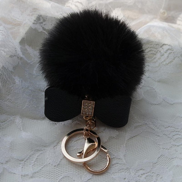 Fluffy Bow Knot Key Chain