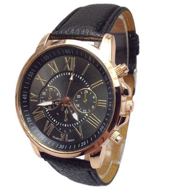 Leather Quartz Wrist Watch