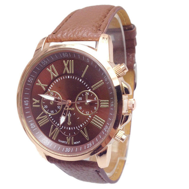 Leather Quartz Wrist Watch
