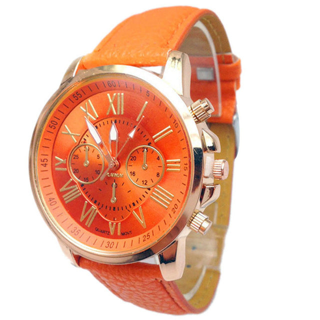 Leather Quartz Wrist Watch