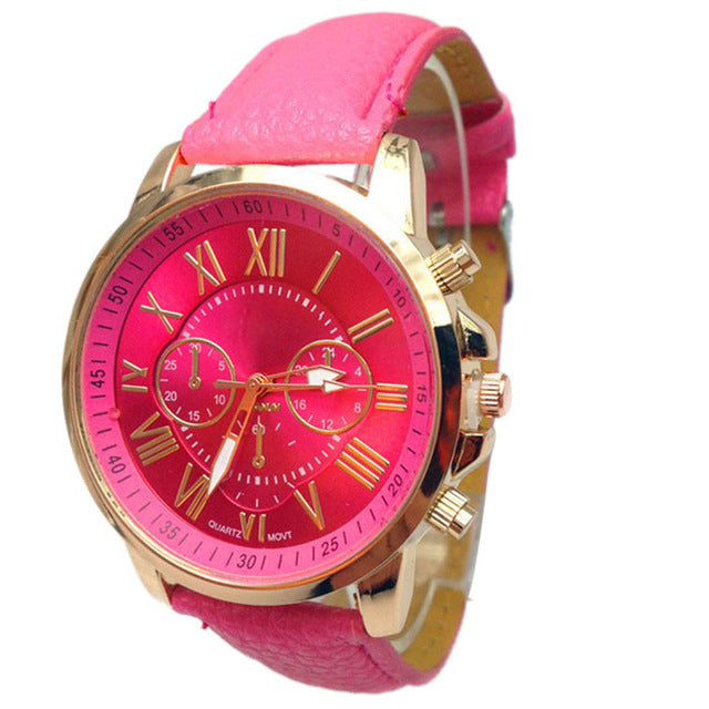Leather Quartz Wrist Watch